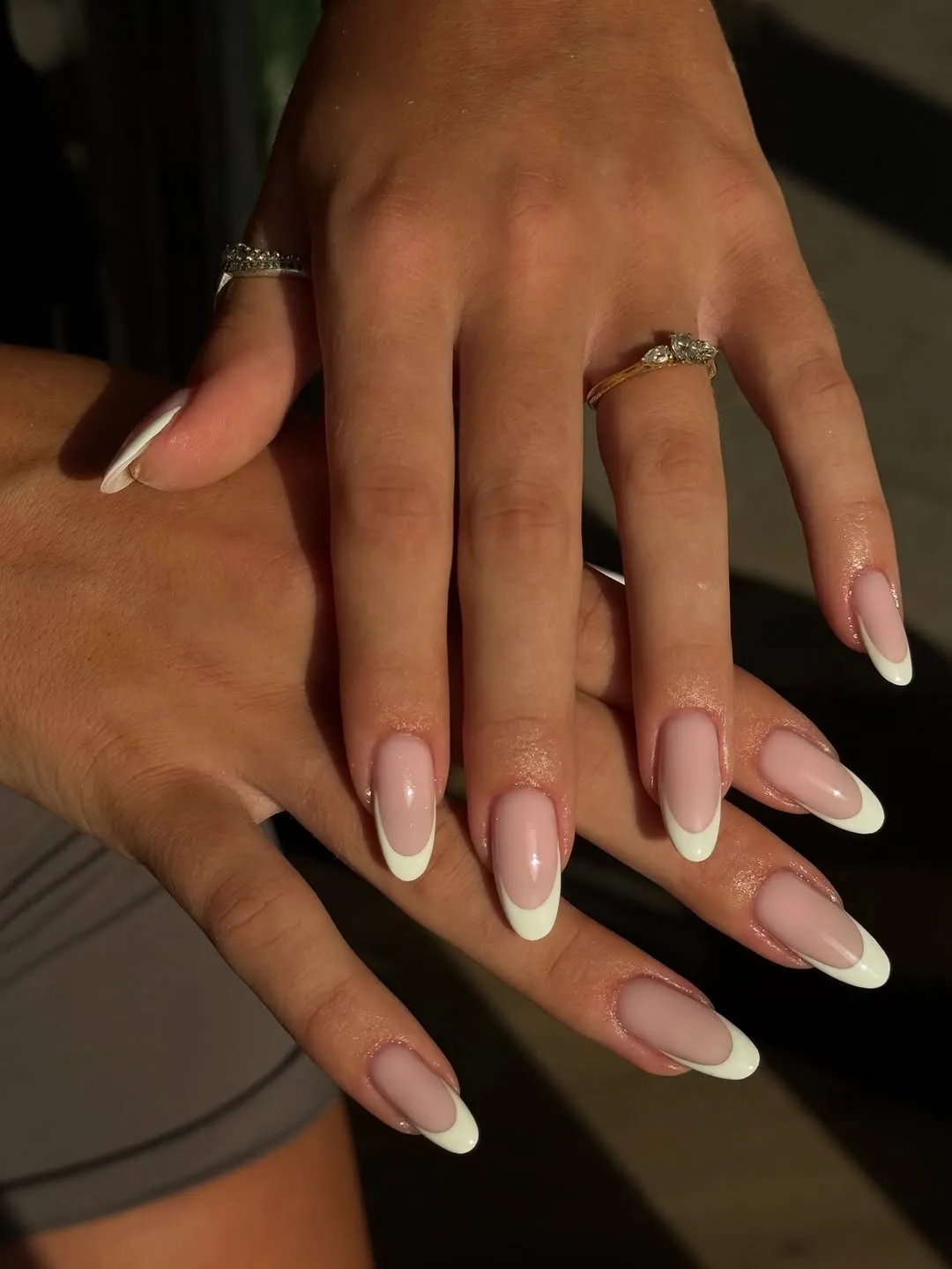 A soft French almond nail set by Urban Chíc Beauty Lounge in Limassol