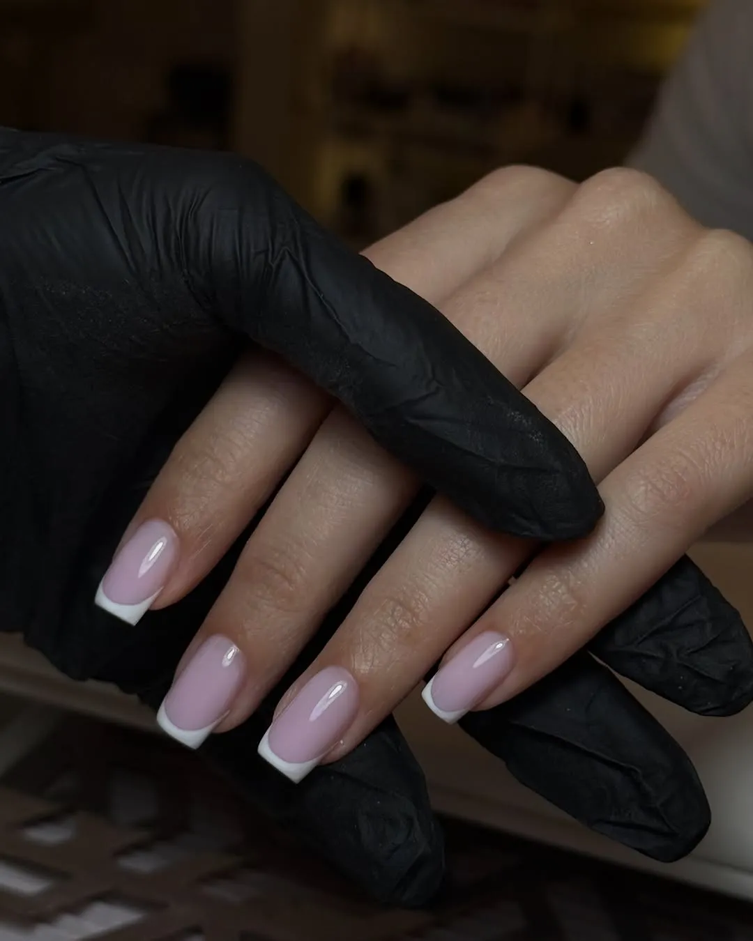French manicure square nails Limassol, by Urban Chíc Beauty Lounge
